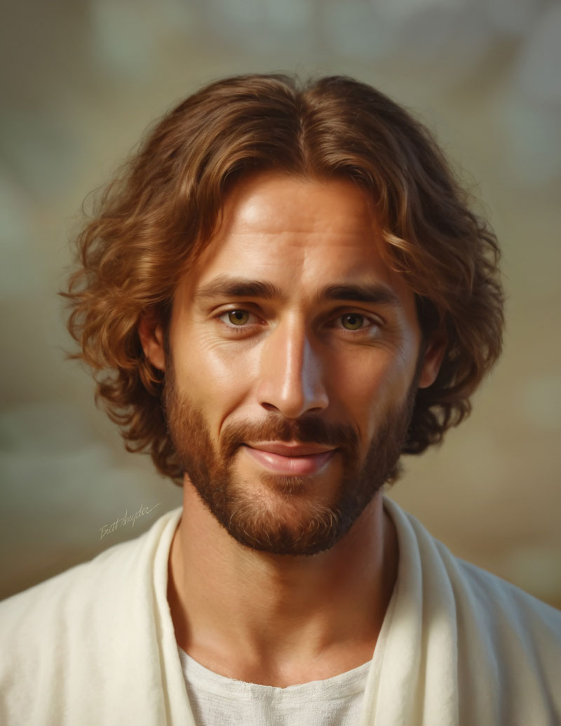 Realistic Jesus Christ portrait — personable and confident, free picture of Jesus to print or download