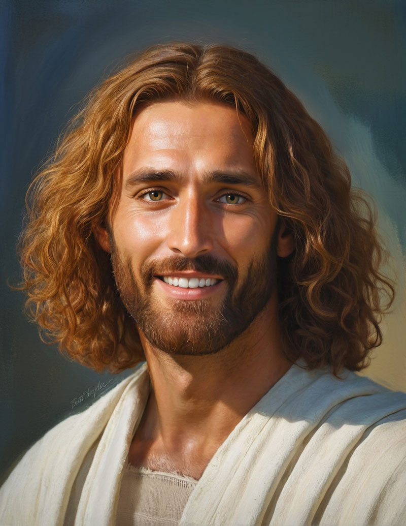 Jesus Christ Follow Me portrait — confident and caring, free downloadable picture of Jesus